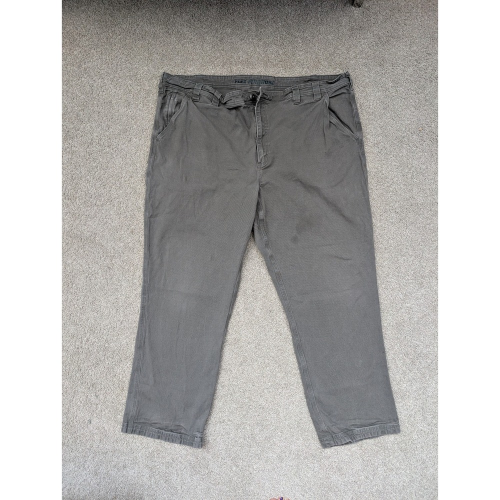Duluth Trading Co Flex Fire Hose Work Pants Mens 46x32 Gray Relaxed Fit Utility